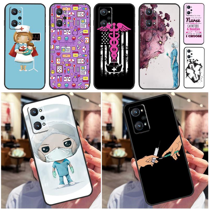 Medicine Doctor Nurse For Realme C55 C51 C21Y C25S C75 C67 C61 C53 13 12 10 11 14 Pro Plus GT 6T 6 5 GT7 Pro Case