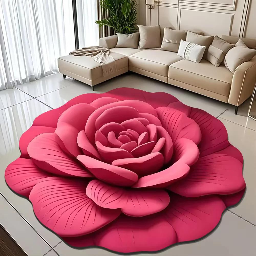 

Гостиная Домашний 3D Напольный Коврик Цветочный Коврик Кристалл Бархатный Ковер Круглый Домашний Цветочный Коврик diameter 200cm арбуз красный