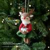 Elk Fox Christmas Tree Felt Ornament Hanging Rope Xmas Decoration Cute Doll Pendant  For Xmas