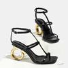 Fashion Women Sandals 2025 New Summer High Quality Peep Toe Sandals Casual Elegant Luxury High Heels Sandals Women Shoes for Women
