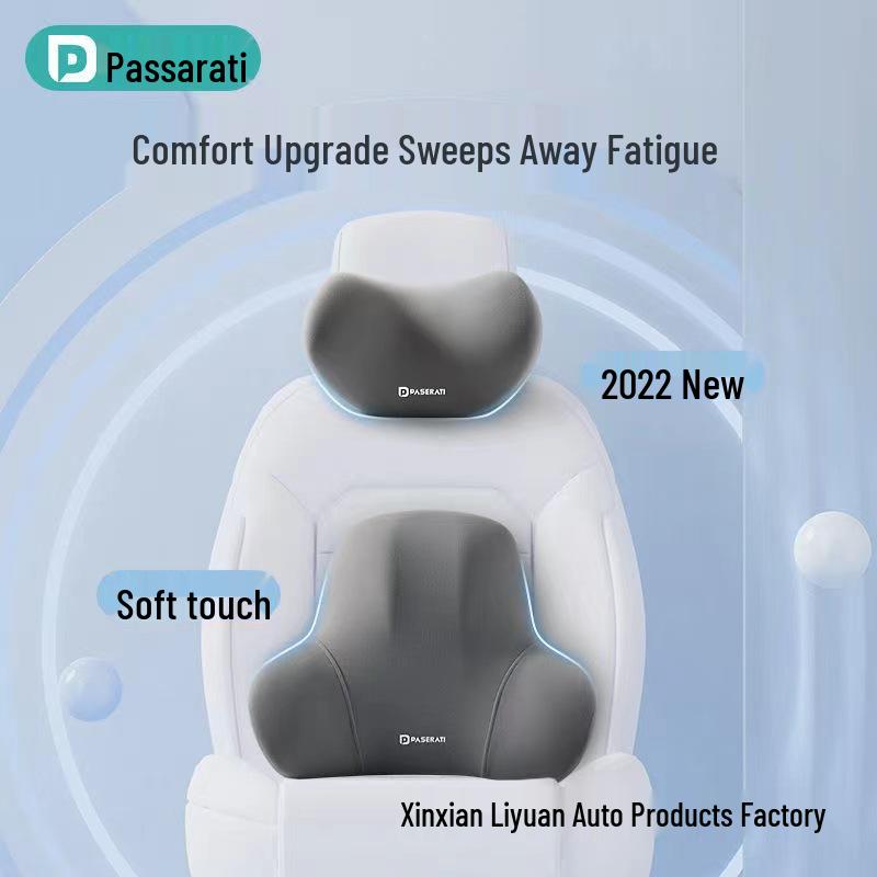 Car Neck and Lumbar Support Set - Headrest and Waist Cushions for Drivers