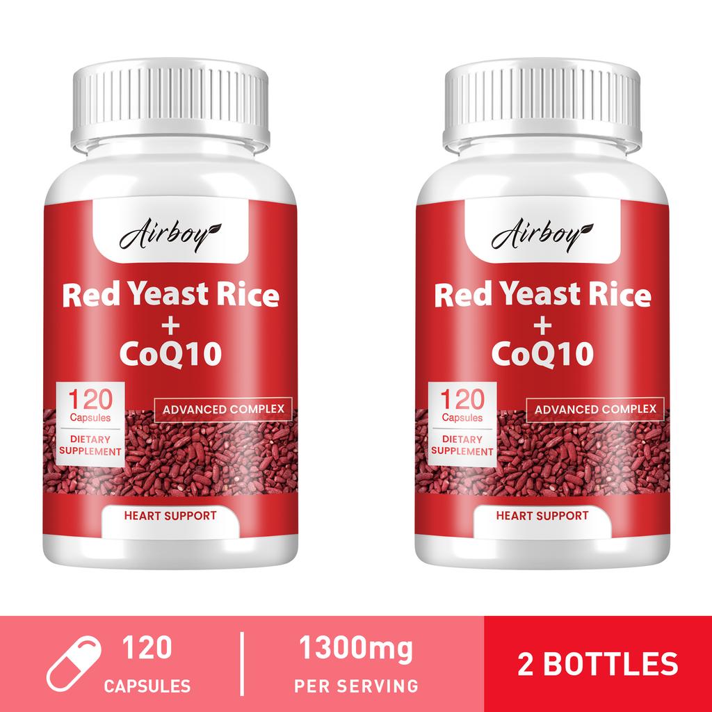 Red yeast rice extract capsules, containing coenzyme Q10 extract, all-natural, suitable for both men and women.