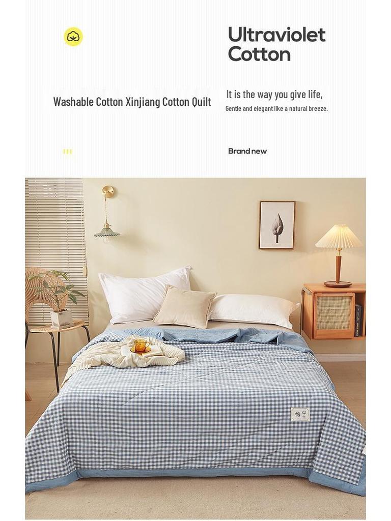 100% Cotton Summer Air Conditioning Quilt - Lightweight Quilt for Students and Children