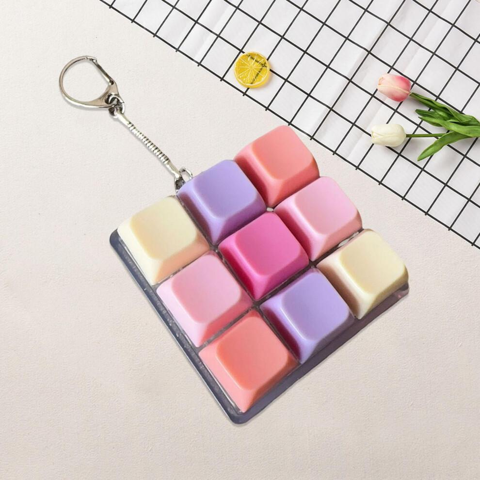 Tastatur Fidget Schlüsselanhänger 9 Tasten Tragbar Clicker Sensorisches Spielzeug für Teenager Erwachsene Büro Zuhause