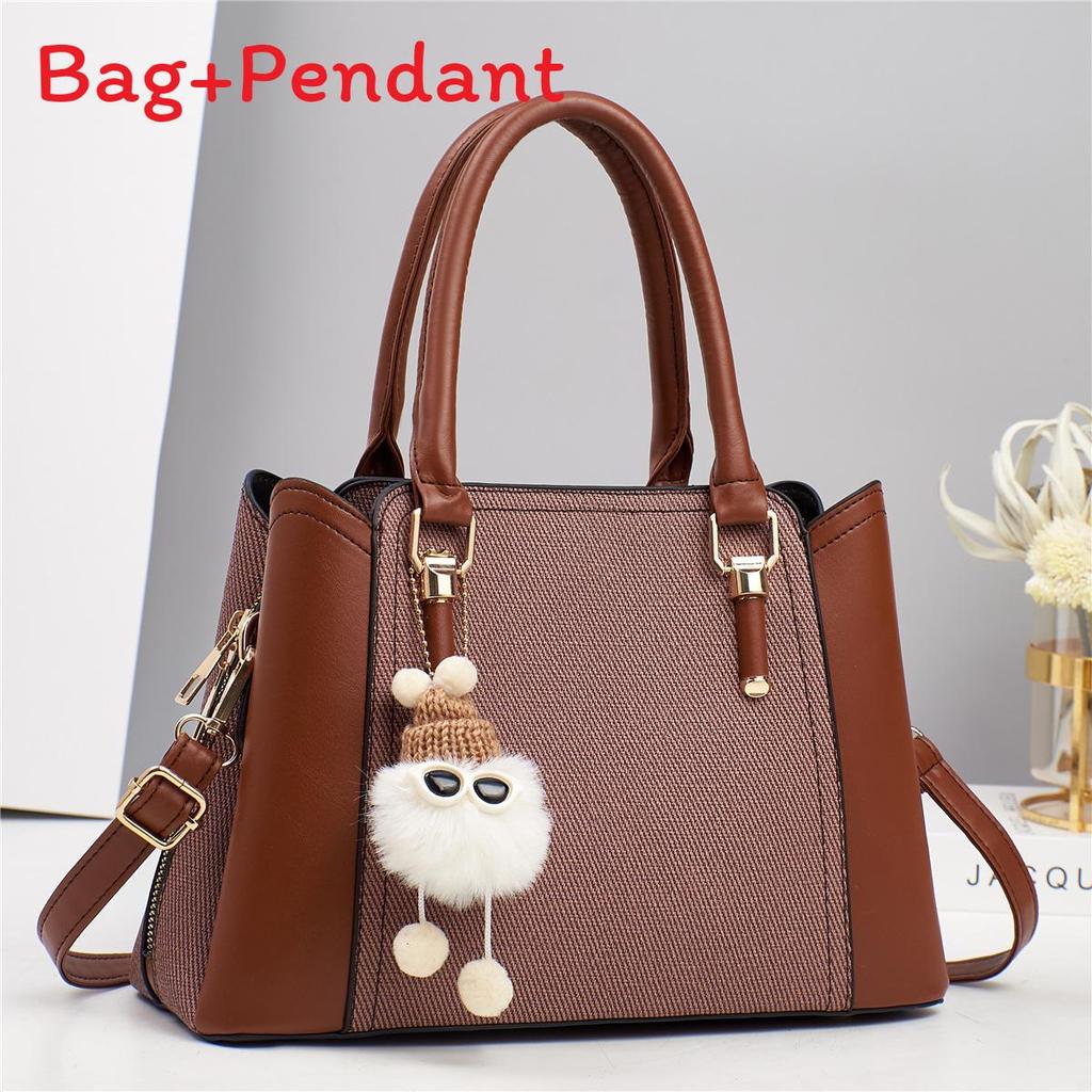 

Modern Spliced Tote Bag With Zipper Closure And Inner Pockets For Urban Style коричневый