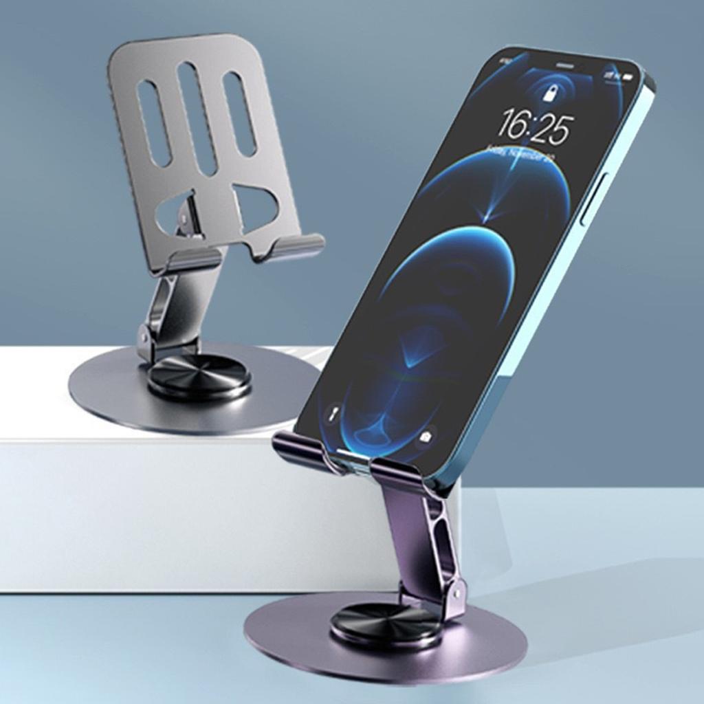 Full Metal Rotating Mobile Phone Stand, Foldable Desktop Stand, Live Streaming And Lazy Watching Stand