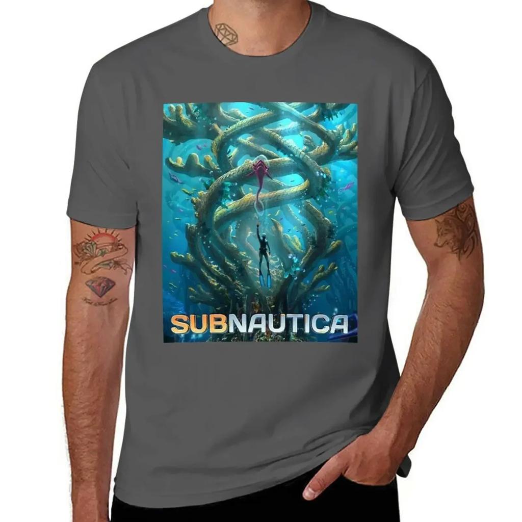 Subnautica Poster T-Shirt summer top plus sizes quick drying mens graphic t-shirts hip hop