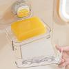1pc Toilet Suction Cup Soap Box Wall-mounted Double-layer Drainage Without Punching Soap Box Storage Rack Bathroom Soap Shelf