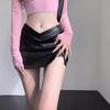 High-Waisted Black PU Leather A-Line Short Skirt - Slimming, Sexy, Hip-Hugging Design for Women (2026)