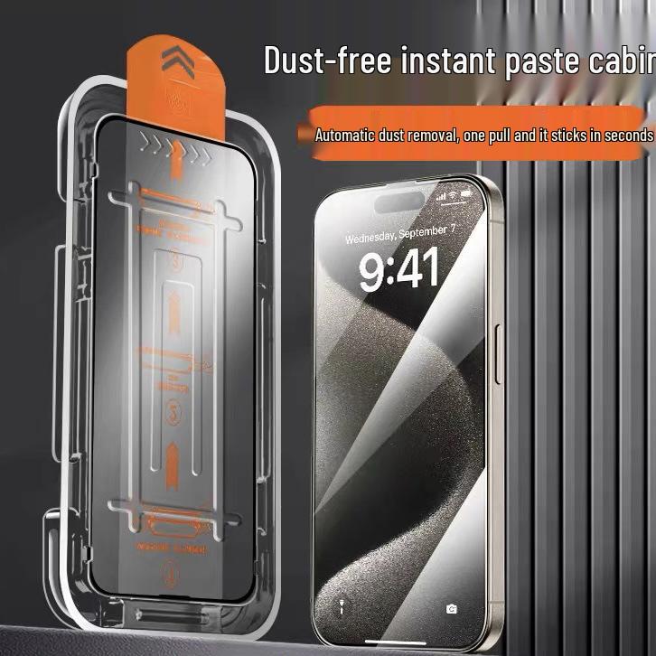 Anti-Peep Tempered Film for Apple 15 Pro Max and iPhone 16 Pro - Dust-Free, Easy Application