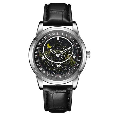 Herrenuhr mit Leder-Business-Modearmband zum Verschenken