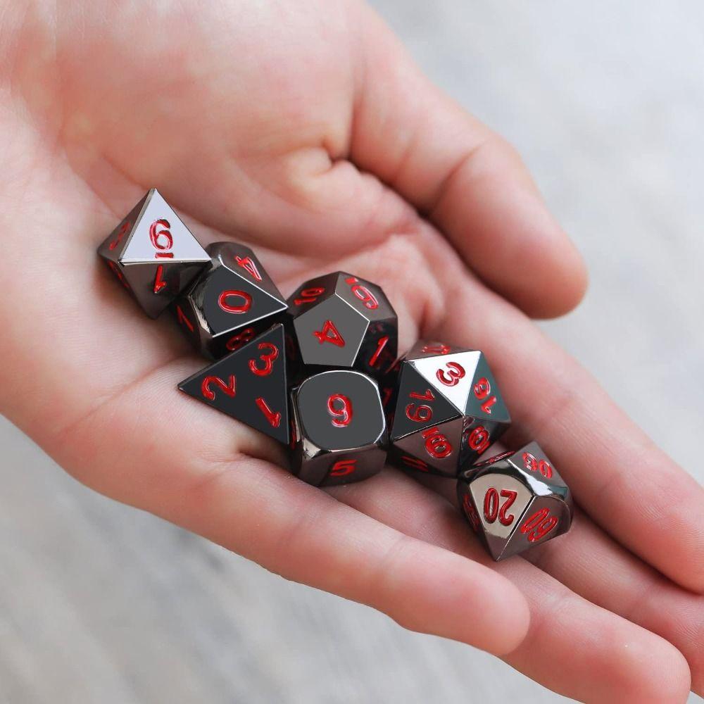 New Metal Metal Dice Set D4 D6 D8 D10 D12 D20 Multicolor Polyhedral Dice Polyhedral Sharp Corner Dice Gift