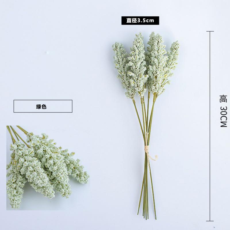 6 Pieces/Bundle Pe Wheat Ear Flower For Wedding Decoration Flower Arrangement Fake Plants Vases For Home Decor Diy Gift Bouquet