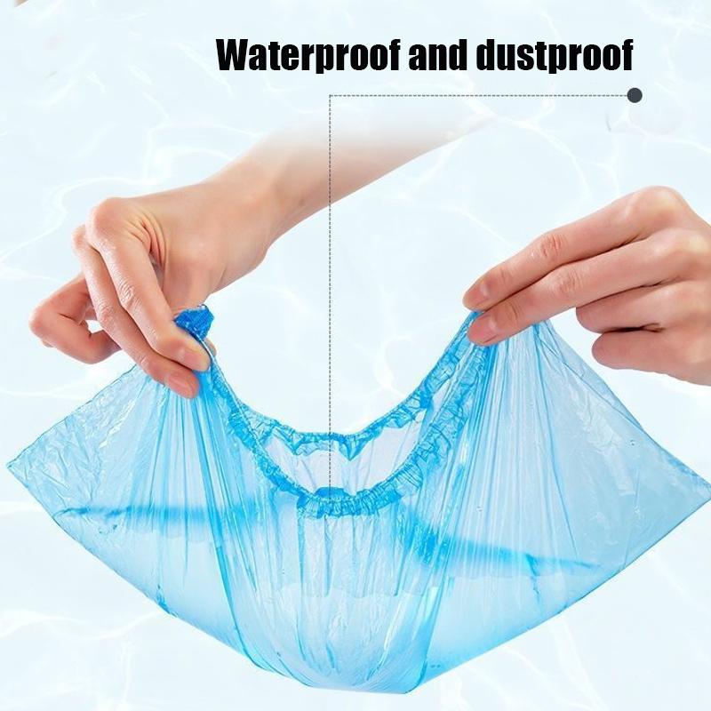 Portable Disposable Plastic Boot Cover, Anti Slip, Wear-Resistant, Waterproof, Mud Proof, Rainproof Shoe Cover