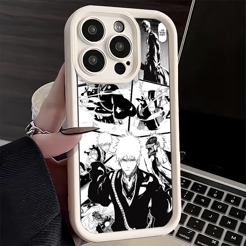 Phone Case for iPhone 17 Air 16E 15 16 Pro Max Bleach Anime Ichigo Kenpachi Cover 14 Plus 13 12 Mini Soft Shell Silicone Fundas