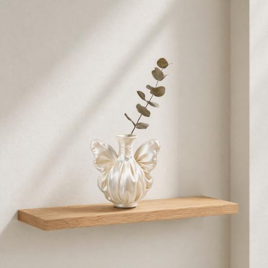 3D Printed Bow Vase, Satin Silk-Like Minimalist Flower Arrangement Holder, Nordic Style Decorative Vase for Coffee Table, Shelf Office Decor