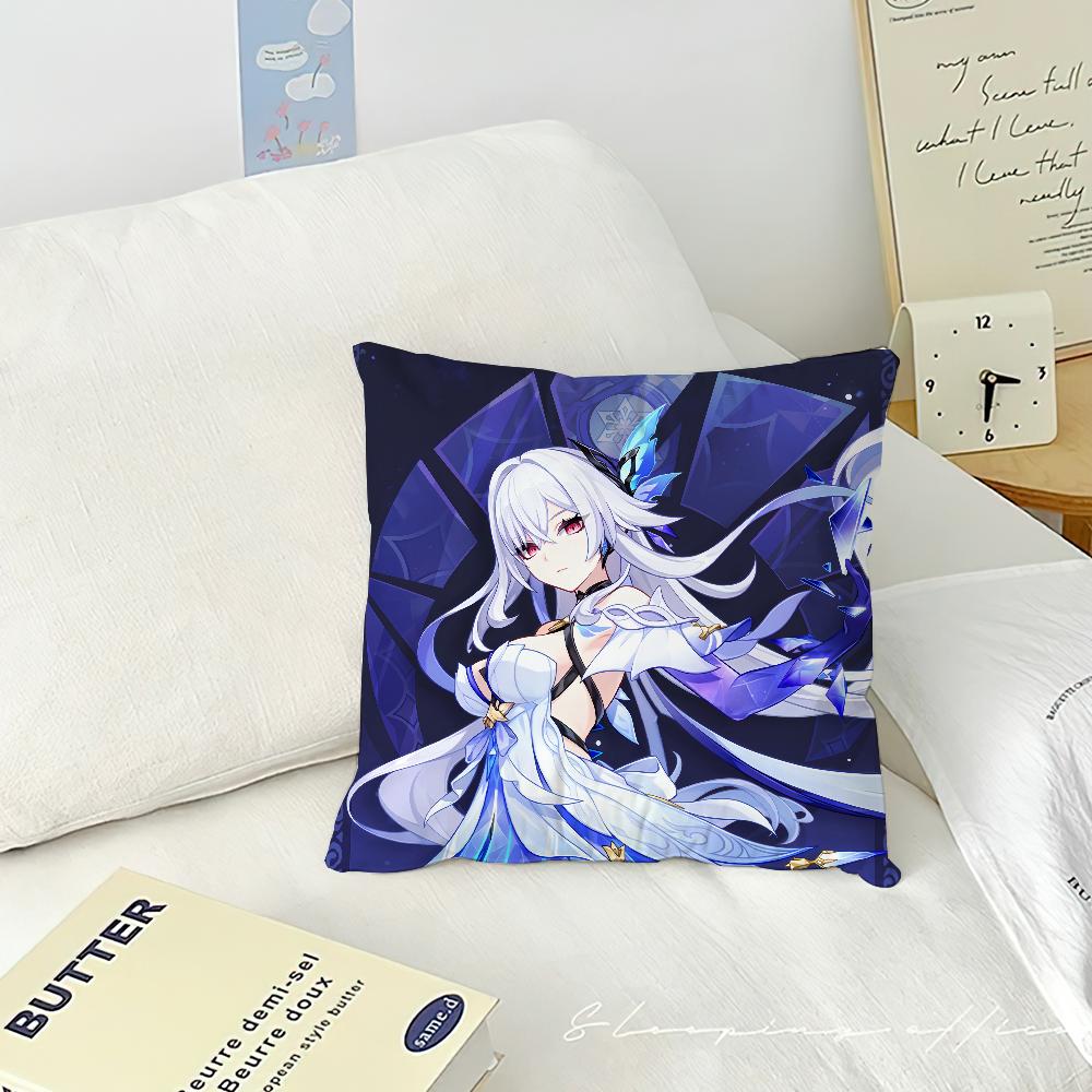 Game Genshin Impact Skirk cushion cover Pillow Case Square Cushion Room Bedroom Headboard Sofa Living Backrest Nap Time