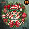Metal Wall Art See-No-Evil Elf Holiday Sign Festive Ornaments Decor