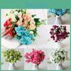Vibrant 15-head Silk Fake Flowers Bouquet Offering High Realistic Appearance