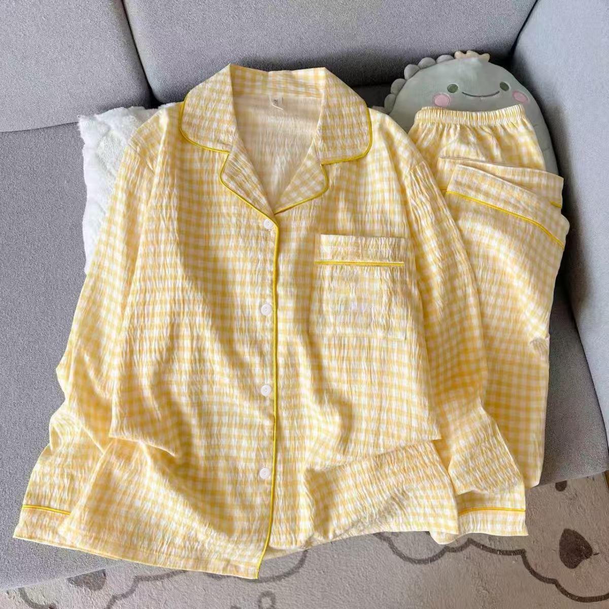 

Women s Cute Cartoon Cloud Cotton Pajama Set - Long Sleeve Top & Pants for Home or Outdoor Wear M