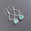 Aqua Chalcedony Gemstone 925 Sterling Silver Jewelry Handmade Earrings 1.90" EE-19-14