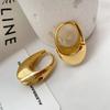 Geometric Heart Ear Buckle Hoop Earrings for Women Trendy Smooth Metal Elliptic Earring Fashion Punk Ol Earrings Jewelry Gifts