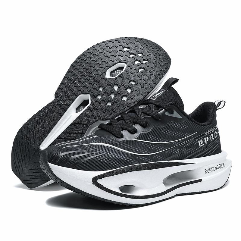New Cushioning Running Shoes for Men Lightweight Lace Up Carbon Plate Sports Women Non-slip Outdoor Athletic Male Sneakers