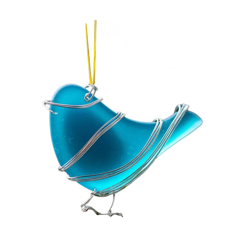 Acrylic Bird Hanging Decoration Winter Bird Hanging Ornament 2d Acrylic Bird Ornament Set Sea Glass Style Hummingbird for Lovers