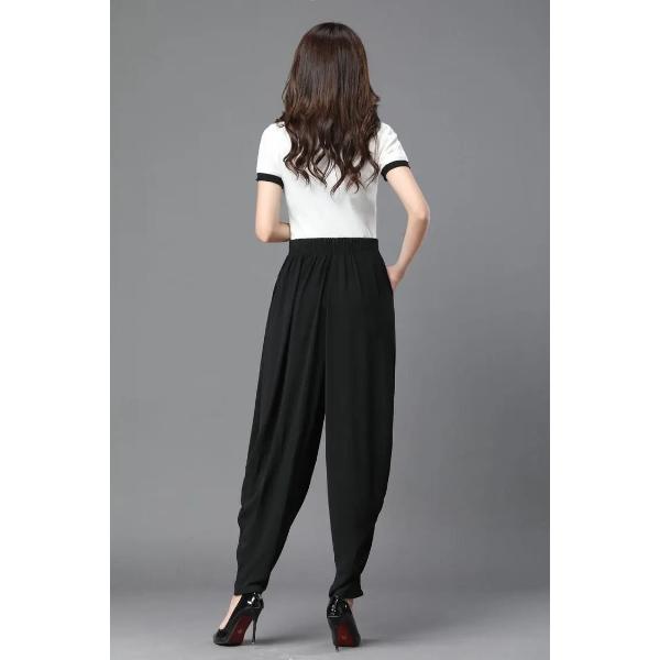 Spring Summer Women Fashion Harem Pants Elastic Band High Waist Loose Wide Leg Loose Casual Solid Harajuku Radish Trousers