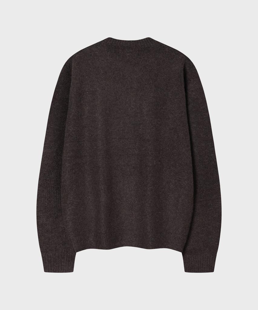 LEIRE Mild Cashmere-Like Round Cardigan [Brown]