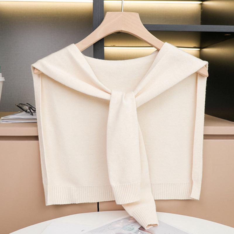 Spring and Autumn Air-conditioned Room Shoulder Small Shawl Knotted Knitted Knitted Sweater Wool Scarf Women
