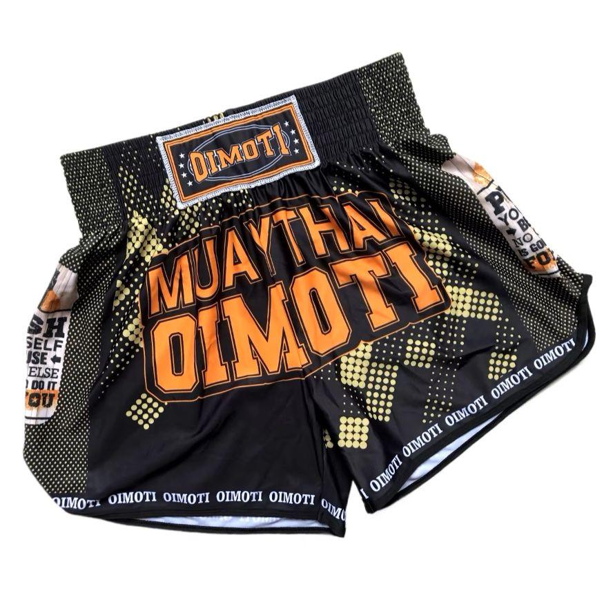 Muay Thai Kickboxen Boxen MMA UFC Schachbrettmuster Schwarz Gelb Lässige Shorts Fitnessstudio Sport Unisex Männer Frauen Workout Schnelltrocknend Druck Elastischer Hoher Bund Training