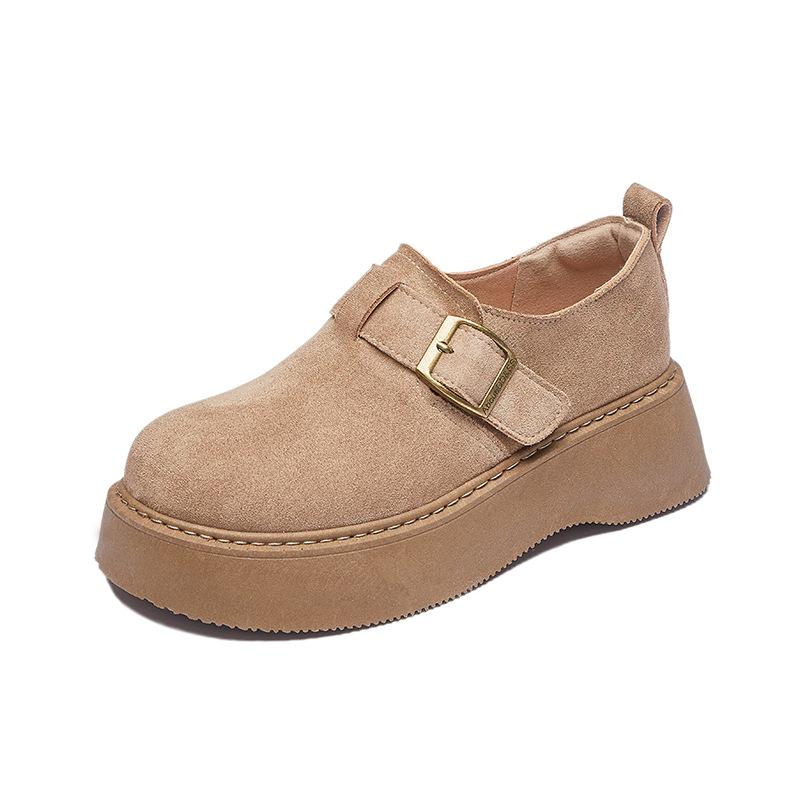 Thick-soled autumn and winter Birkenstocks, new casual muffin-soled warm cotton shoes