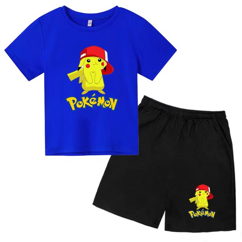 Children's Hot-selling T-shirt Two-piece Set Summer Anime Boys and Girls Short-sleeve Shorts Casual Cute Jacket