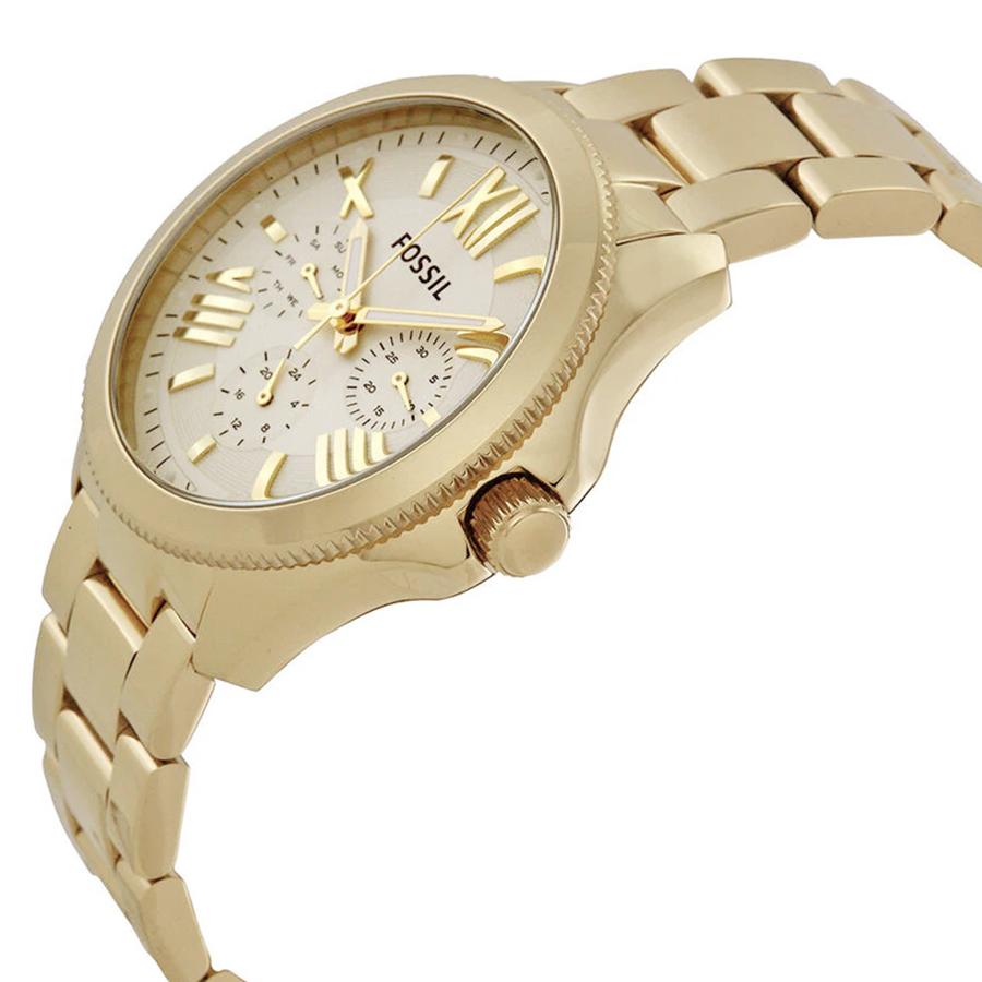 Fossil Ceas cu cuarț cu trei indicatoare pentru femei - Carcasă din oțel inoxidabil, Geam rezistent la zgârieturi, Formal/Casual/Dată AM4510