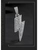 Trendy Silver Hip-Hop Lightning Pendant Necklace with Zircon for Men and Women