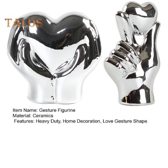 1/2 stk Kjærlighet Hjerte Gest Figur Holder Hjerte Hånd Keramisk Statue Skulptur Hjem Kontor Bryllupsfest Skrivebordsdekorasjon Ornament