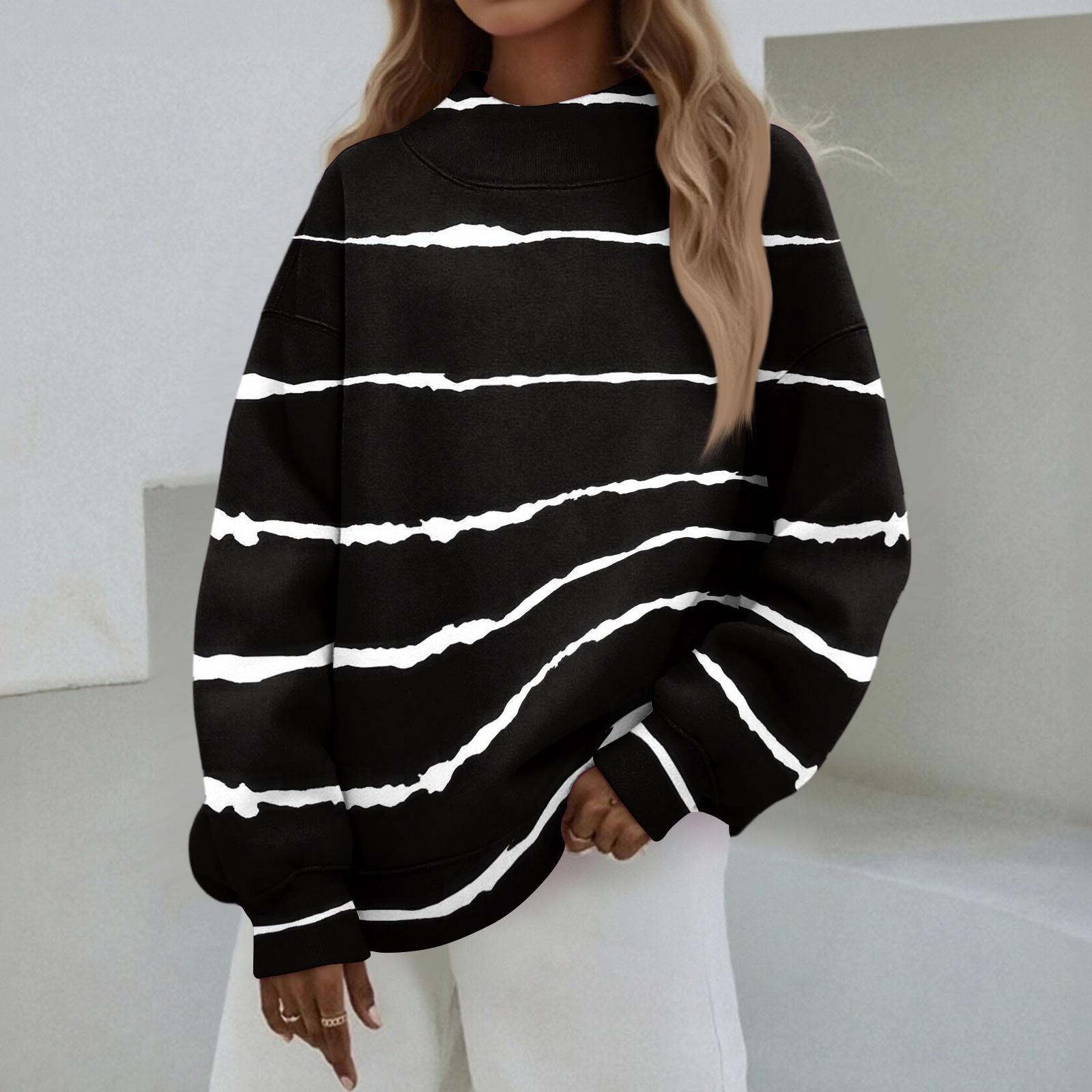 

Женский свитшот с воротником-стойкой, осенний, удобный, оверсайз, нарядный пуловер, свитшоты без капюшона, уютные топы с высоким воротником XXL