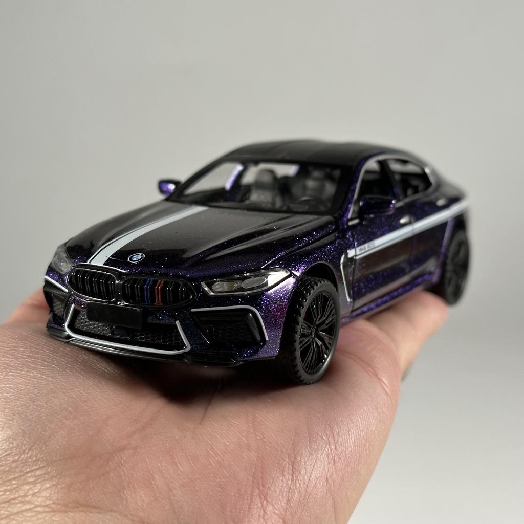 1:32 BMW M8 MANHART MH8 800 Supercar Alloy Metal Diecast Model Car Sound and Light Pull Back Children's Toy Collectible Birthday