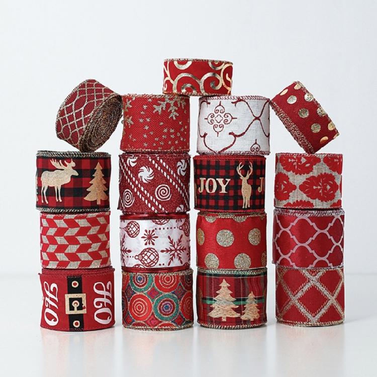 Gift Wrapping Ribbon Wired Edge Ribbon for Wreaths Bows Christmas Decor DIY