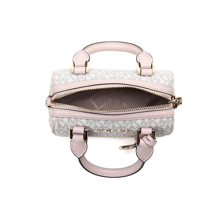 Michael Kors Borsa Boston Monogram Bedford Color Block Ecopelle da Donna Vanilla-White Nude-Pink 32F9G06C0B-173