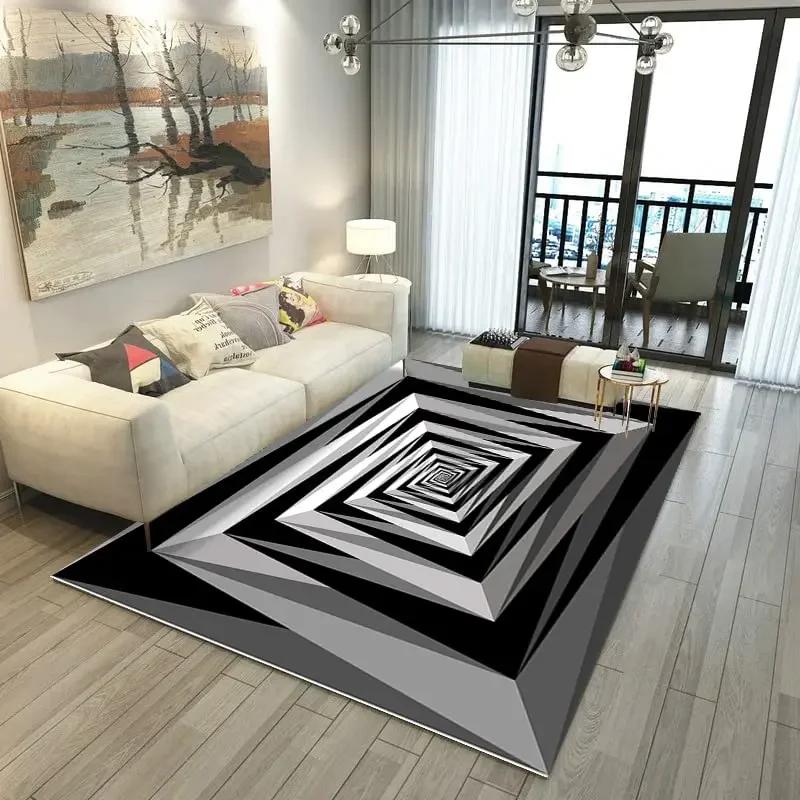 3D Vortex Illusion Carpet for Bathroom Living Room Sofa Table Decor Rugs Hallway Balcony Floor Mat Anti-slip Entrance Door Mat