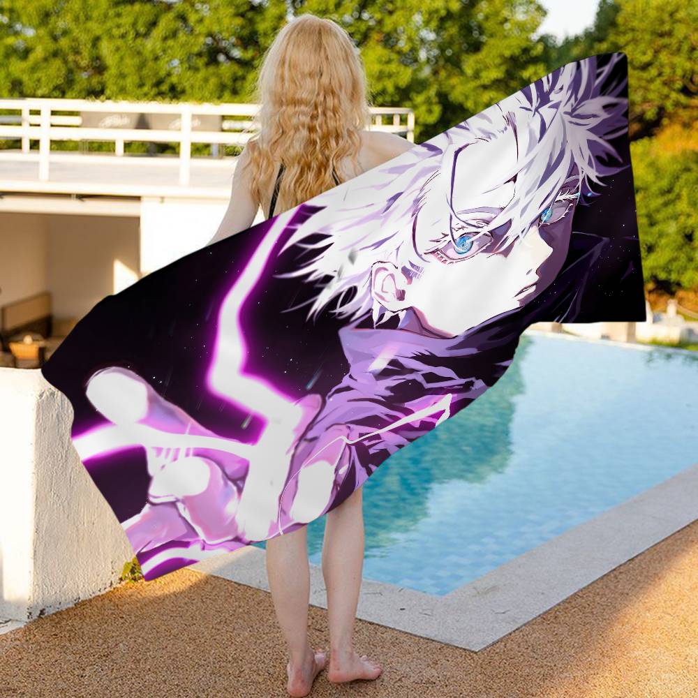 Popular Anime J-jujutsu K-kaisen Gojo Satoru Microfiber Printed Beach Towel Mountain Climbing Yoga Beach Swimming