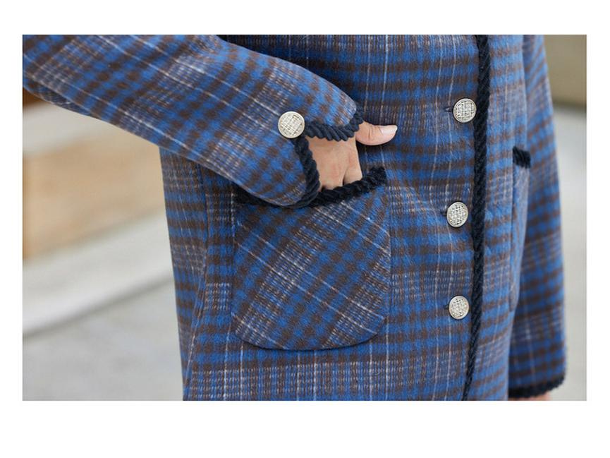 Women's 50+ Plaid Plus Velvet Warm Coat - Lightweight Autumn/Winter Cotton Jacket