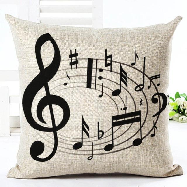 Retro Noten Kussensloop Katoen Linnen Creatief Vintage Muzieknoten Decoratief Kussensloop Piano Kussensloop Voor Bankhoes Zt62