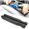 Leather Car Seat Gap Filler, 2 Pack No-Drop Seat Guard Universal Gap Stopper/Catcher To Fill The Gap Between Seat And Console Black Car Crevice