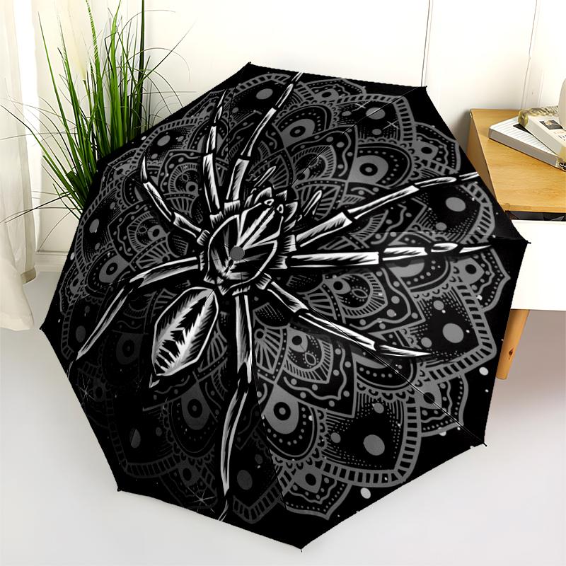 1 PC Automatic Folding Umbrella - Cartoon Pattern, Portable & Foldable Design with 8 Ribs, Christmas Birthday Gifts