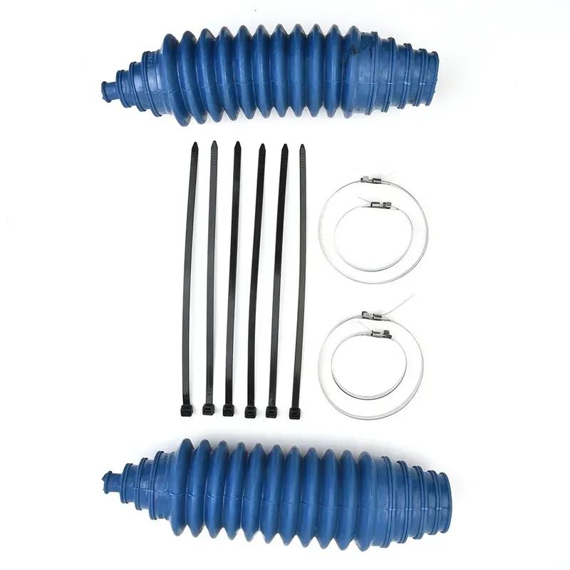 2 Set Gaiter Pinion Boot Accessory Blue Kit Parts Rack And Pinion Steering Boot Replacement Silicone High Quality