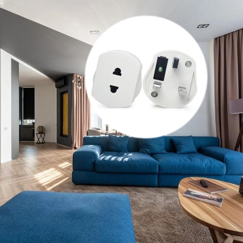 Adaptér pro elektrický zubní kartáček UK, 2pinový na 3pinový adaptér pro elektrický holicí strojek, bílý