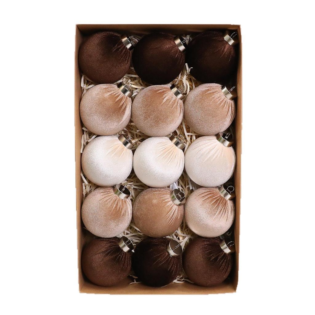 15 pc 8cm Decorative Balls for Xmas Tree, Red Green Gold Hanging Decor for Holiday Home Party Christmas Decorations